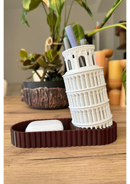 Pisa Kulesi Tasarımlı Masaüstü Kalemlik ve Organizer – Dekoratif Masa Düzenleyici modelleri