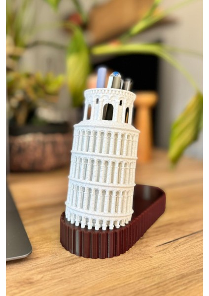 Pisa Kulesi Tasarımlı Masaüstü Kalemlik ve Organizer – Dekoratif Masa Düzenleyici fırsatları