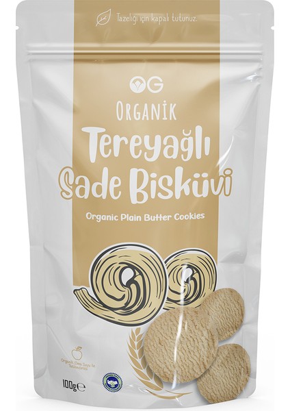 Organik Tereyağlı Sade Bisküvi 100 gr