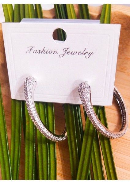 Lüks Figürlü Gümüş Renk Halka Küpe