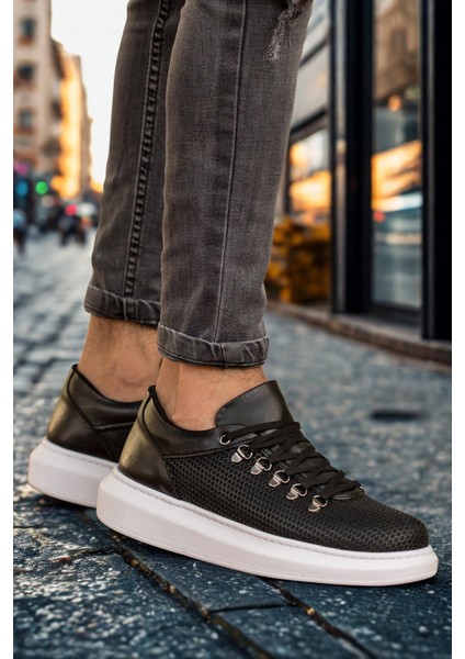 Erkek Spor Ayakkabı Siyah/beyaz MN021