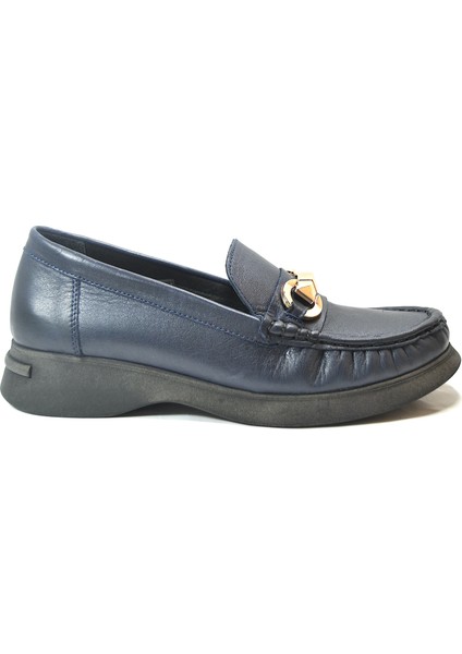 730 Hakiki Deri Ortopedik Dolgu Topuklu Kadın Anne Ayakkabı