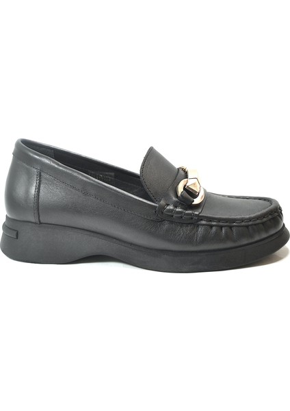 730 Hakiki Deri Ortopedik Dolgu Topuklu Kadın Anne Ayakkabı