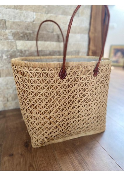 Endonezya Dan Doğal Hasır El Yapımı Bohem Plaj Çantası