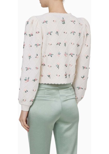 Çiçek Işlemeli Örgü Hırka fırsatları