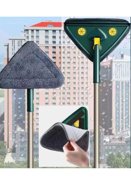 Çok Renkli, 2 Bezli Üçgen Çekçekli Paspas ve Islak Mendil Uyumlu Set