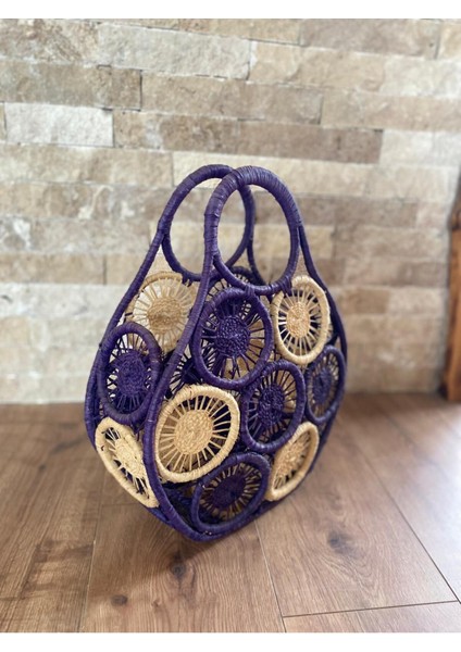 Örme Hasır Plaj Çantası