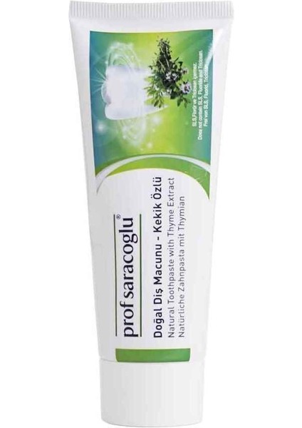 Prof. Saraçoğlu Onarıcı Diş Macunu 75 ml Kekik Özlü SLS ve Florürsüz Aromasız Türkiye Üretimi fiyatları