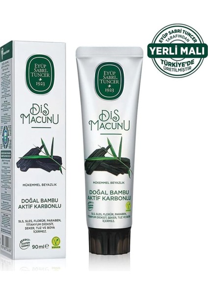 Doğal Bambu Karbonlu Diş Macunu - Diş Minesini Koruyan ve Beyazlatan, 90 ml