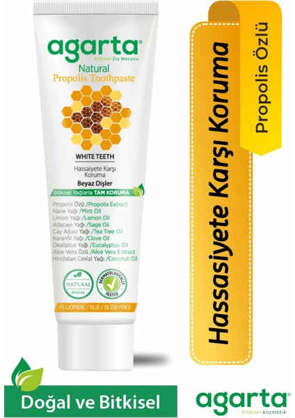 Doğal Propolisli Diş Macunu 100 ml Hassasiyet ve Çürüğe Karşı Tartar Önleyici Aromasız