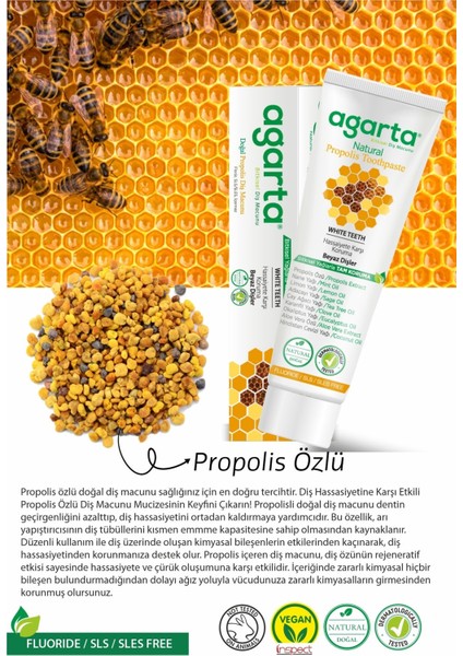 Doğal Propolisli Diş Macunu 100 ml Hassasiyet ve Çürüğe Karşı Tartar Önleyici Aromasız fırsatları