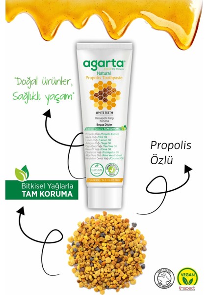 Doğal Propolisli Diş Macunu 100 ml Hassasiyet ve Çürüğe Karşı Tartar Önleyici Aromasız