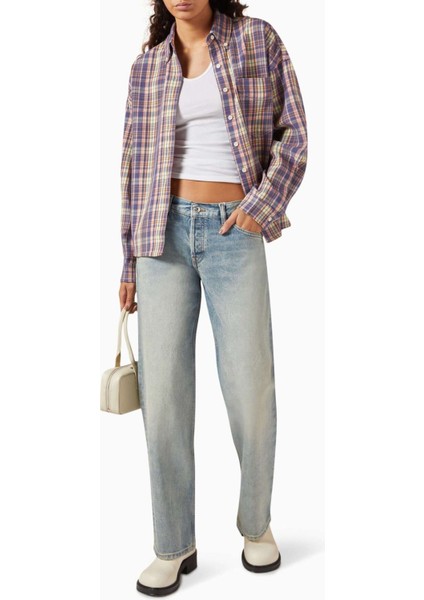 Low-Rise Baggy Jeans - Mavi - Denim Kumaş - Konforlu ve Dayanıklı fiyatları