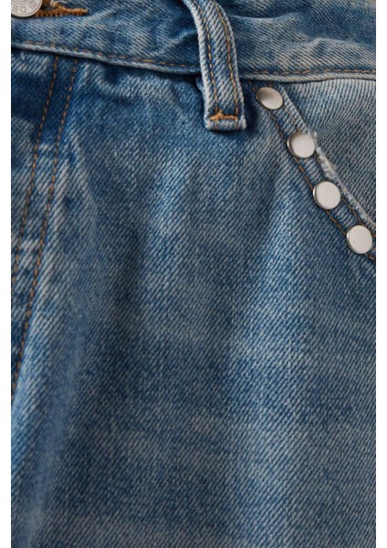 Düşük Bel Baggy Jean - Koyu Mavi - Denim Kumaş ile Şık ve Rahat Tasarım fırsatları