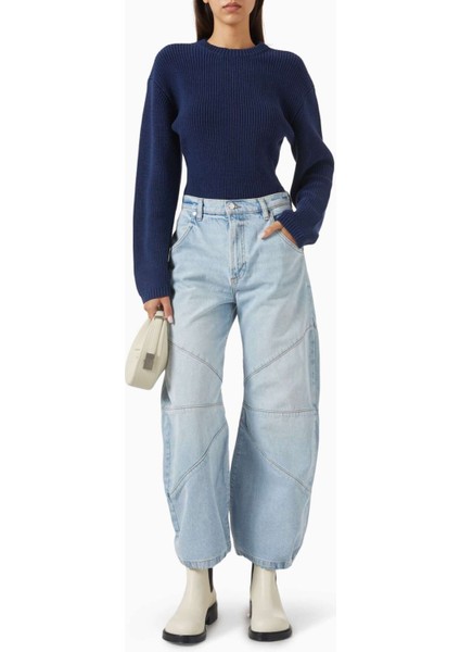 Freddy Cropped Barrel-Fit Jean - Açık Mavi - Premium Denim Kumaş fiyatları