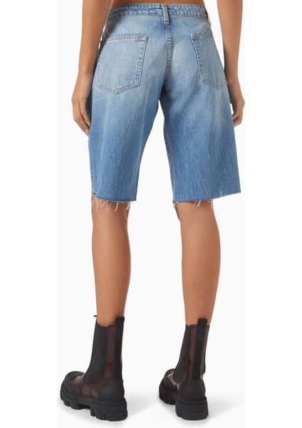 Loon Şort - Mavi - Denim Kumaş ile Rahat Kesim Tasarım modelleri