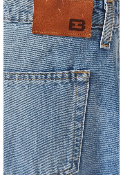 Loon Şort - Mavi - Denim Kumaş ile Rahat Kesim Tasarım fırsatları