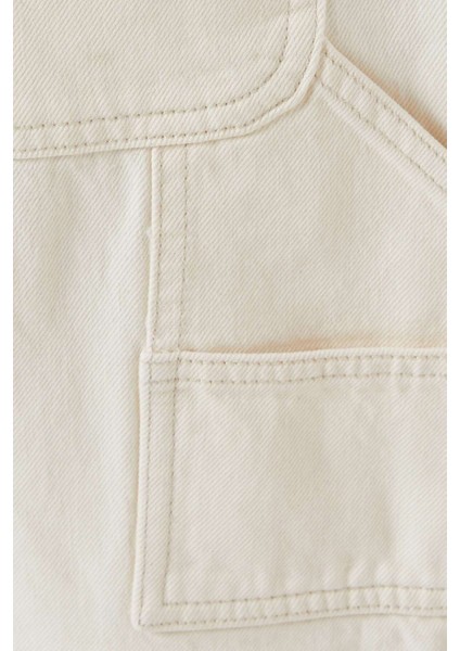 Kırık Beyaz Enzo Carpenter Jean - Denim - Rahat Kesim, Şık ve Çok Yönlü fırsatları