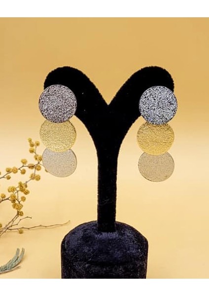Üçlü Plaka Zvr Gold-Silver Küpe fiyatları