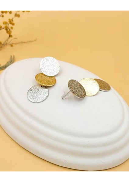Üçlü Plaka Zvr Gold-Silver Küpe fırsatları