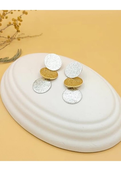 Üçlü Plaka Zvr Gold-Silver Küpe indirimleri