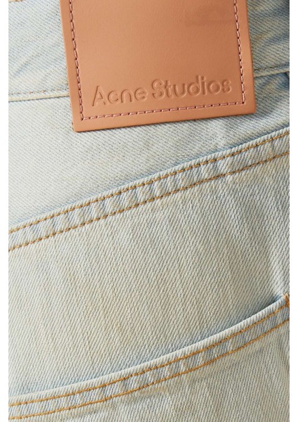 Açık Mavi Distressed Geniş Paça Kot Pantolon - Denim Kumaş Içeriği fırsatları