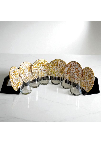 Lüks Altın Yaldızlı Çay Bardağı Seti modelleri