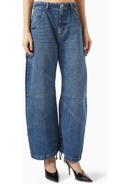 Crop Freddy Barrel Jean - Mavi - Denim - Sürdürülebilir, Vintage Tarzı, Sıfır Atık