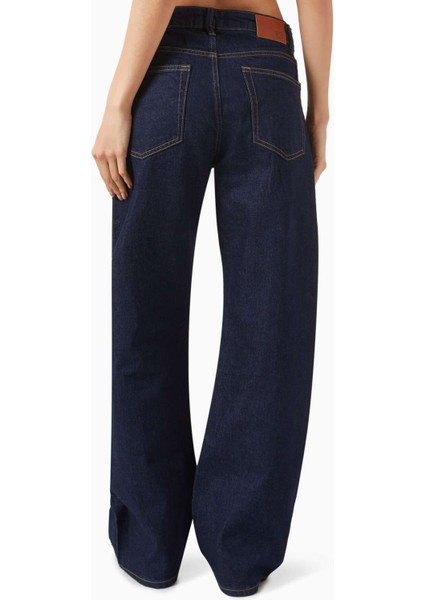 Lacivert Alida Loose Bowed Jeans - Denim - Relaxed Fit ve Abartılı Kavisli Dikişler modelleri