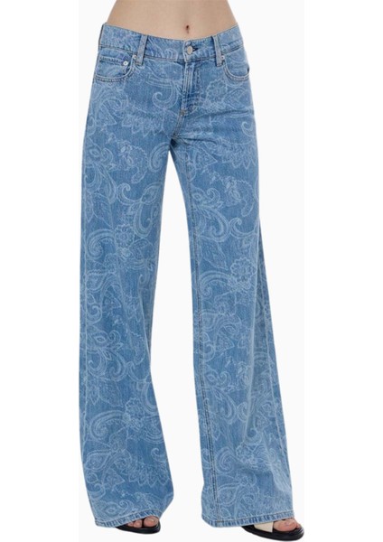 Paisley Desenli Bol Paça Jean modelleri