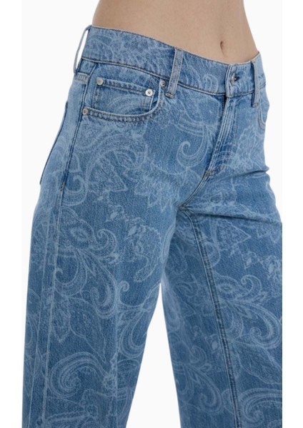 Paisley Desenli Bol Paça Jean indirimleri