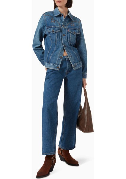Cropped Low-Rise Baggy Jeans - Sarı - Premium Denim Kumaş ile Modern Tarzınızı Yansıtın fiyatları