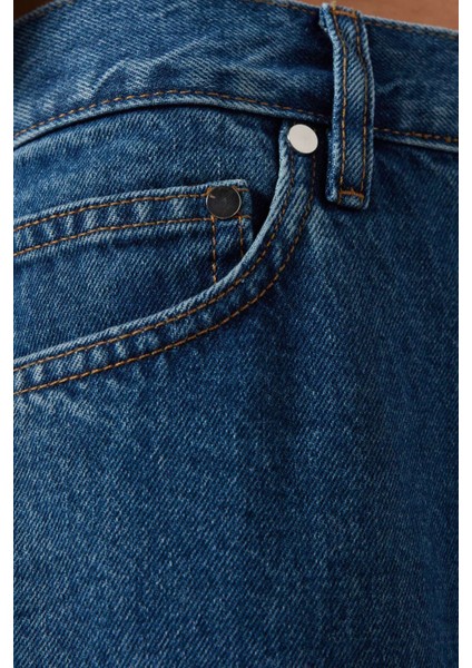Cropped Low-Rise Baggy Jeans - Sarı - Premium Denim Kumaş ile Modern Tarzınızı Yansıtın fırsatları