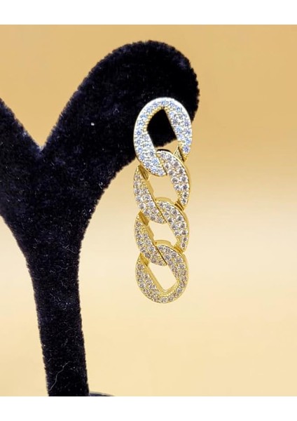 Zirkon Zincir Gold Küpe fırsatları