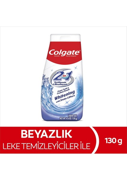 2'si 1 Diş Macunu ve Ağız Gargarası - Beyazlatıcı, Leke Giderici, Ferah Nane Aromalı, 130 gr fiyatları