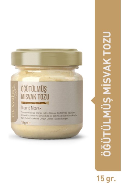 Evvahe Öğütülmüş Misvak Tozu 15 gr %100 Doğal Katkısız Aromasız Türkiye Üretimi Diş Bakımı