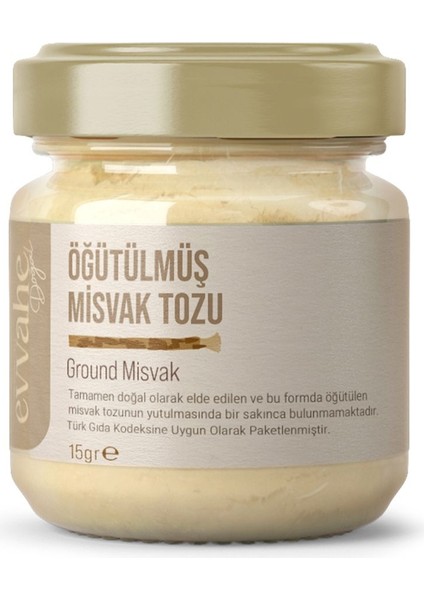 Evvahe Öğütülmüş Misvak Tozu 15 gr %100 Doğal Katkısız Aromasız Türkiye Üretimi Diş Bakımı fiyatları