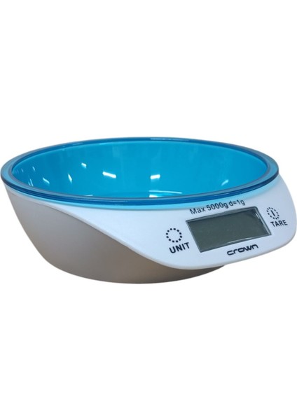 Şık Dijital Mutfak Terazisi 5 kg Çıkarılabilir Ölçü Kabı Mavi