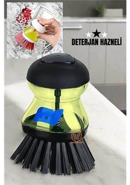 Renkli Bulaşık Fırçası ve Deterjan Hazneli Set, Pratik ve Şık Tasarım
