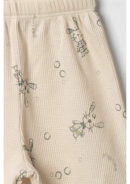 Unisex %100 Pamuklu Waffle Kumaş Yazlık Tişört ve Şort Takım - 9 - 12 - 18 Ay indirimleri