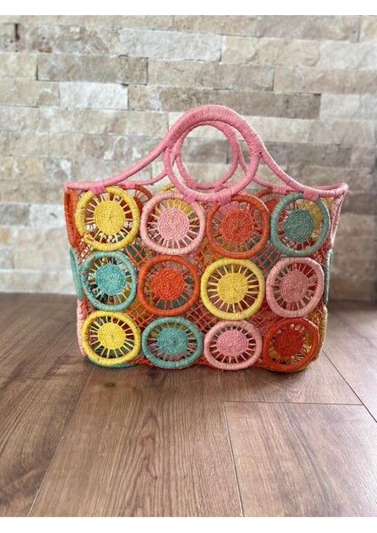 Örme Hasır Plaj Çantası