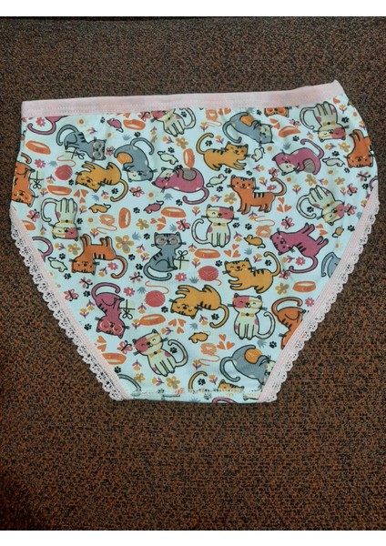 Pembe Renkli Kedi Desenli %94PAMUK Cotton %6 Elastan Bato Kız Çocuk Rahat Kullanışlı Külot fırsatları