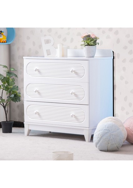 Şifonyer, Perla 3 Çekmeceli Şifonyer - Beyaz