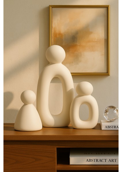3’lü Set Soyut Aile Figürü – Modern Dekoratif Heykel fiyatları