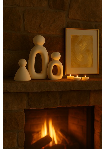 3’lü Set Soyut Aile Figürü – Modern Dekoratif Heykel modelleri