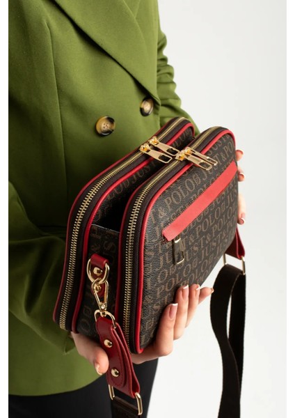 Kadın Suya Dayanıklı Baskı Desenli 5 Bölmeli Postacı Omuz Çantası Vecüzdanı Kombin modelleri