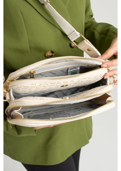 Kadın Suya Dayanıklı Baskı Desenli 5 Bölmeli Postacı Omuz Çantası Vecüzdanı Kombin modelleri