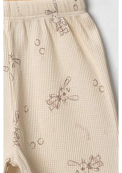 Unisex %100 Pamuklu Waffle Kumaş Yazlık Tişört ve Şort Takım - 9 - 12 - 18 Ay indirimleri