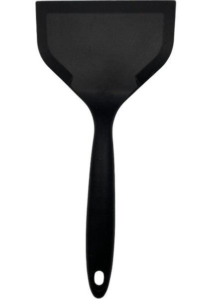 Isıya Dayanıklı Geniş Ağız Spatula 25X12 cm Siyah Renkli