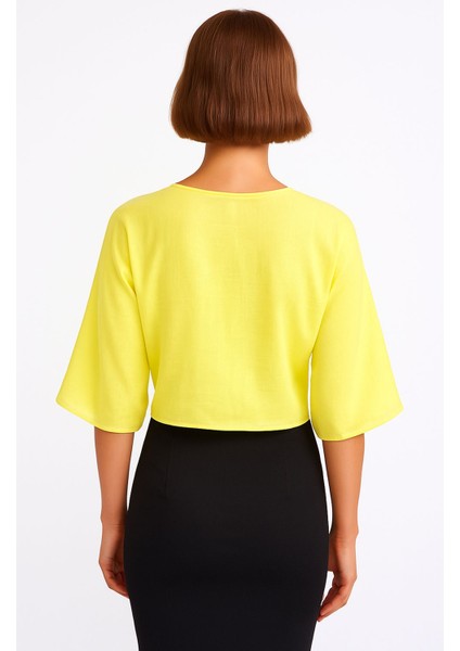 Kadın Bağlamalı Müslin Yarım Kol Bluz – Yazın Işıltısı fiyatları